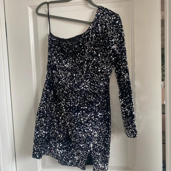 shein sequin bodycon dress SHEIN Plunging Neck Sequin Bodycon Dress